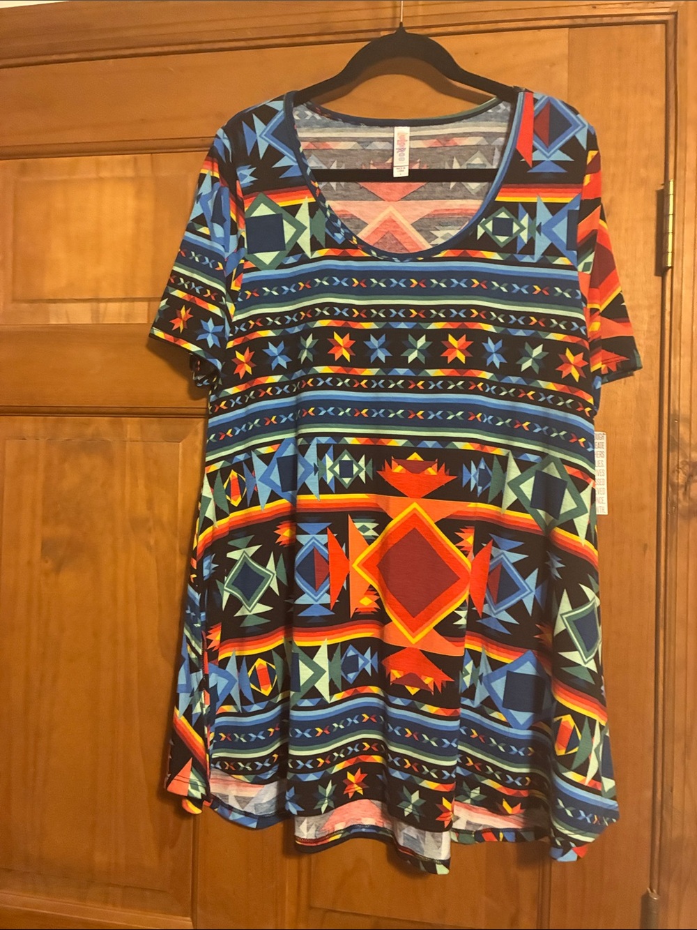 LuLaRoe women - Blue, Red, Orange, Green long maxi top.